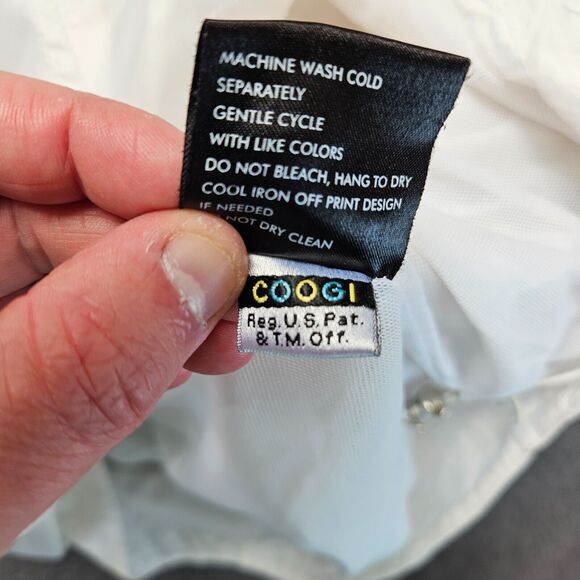 Coogi 69 Jacket Men Size Large White Full Zip Windbreaker Reflective‎ - Picture 9 of 13